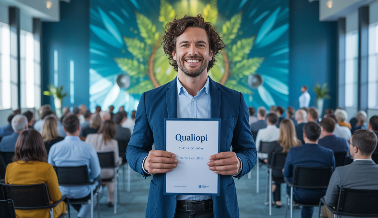 Illustration évocatrice de la certification Qualiopi et son impact sur les formations professionnelles