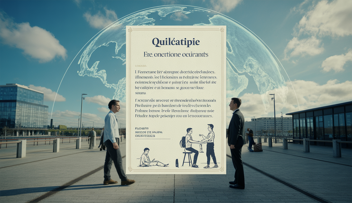 Un visuel captivant sur la certification Qualiopi et les formations internationales en France.