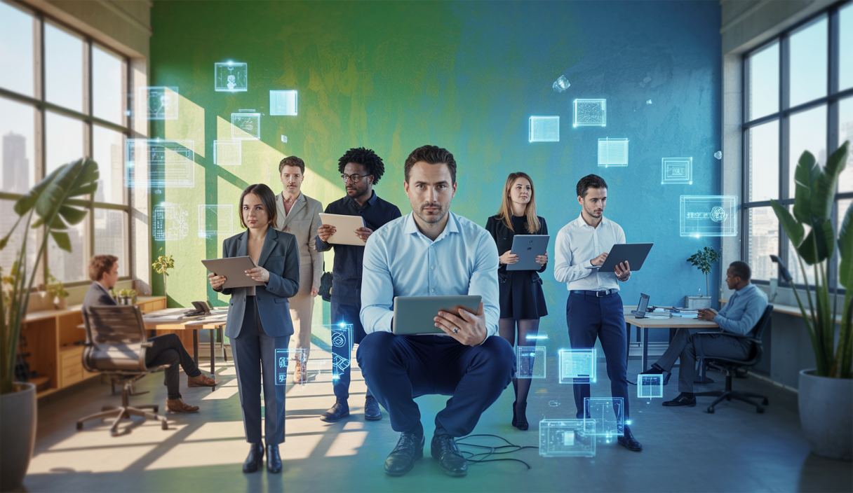 Illustration colorée de l'évolution de la certification Qualiopi en 2025 avec les outils numériques