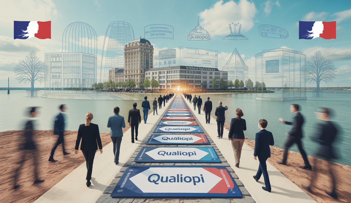 Représentation visuelle de l'impact de la certification Qualiopi sur la formation professionnelle en France